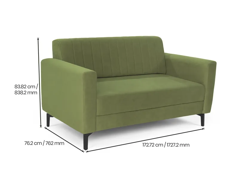 Tulip Upholstered Sofa Set In Olive Color